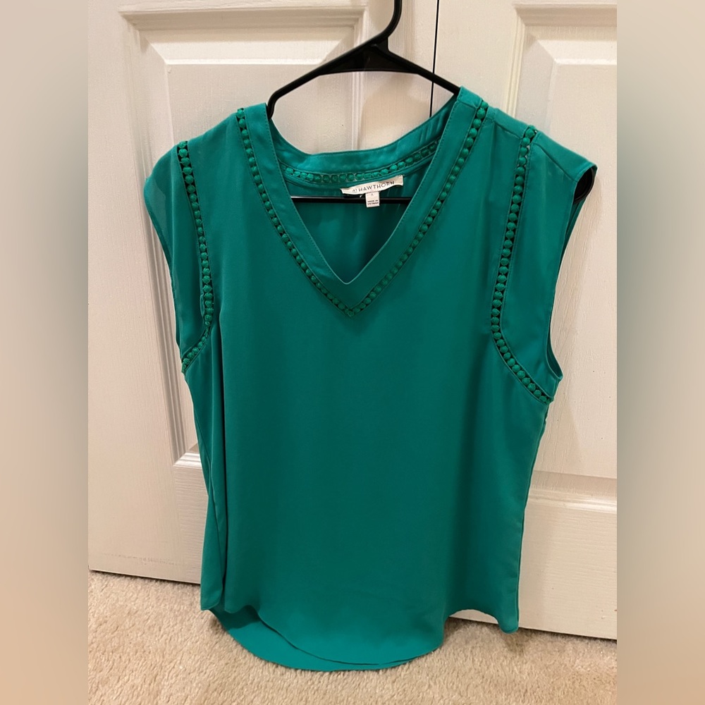 Emerald Green 41Hawthorn cap-sleeved blouse